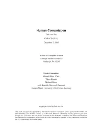Human Computation Luis Von Ahn