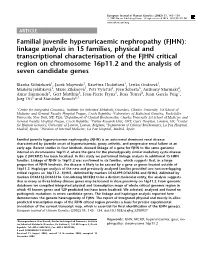 Linkage Analysis in 15 Families, Physical And