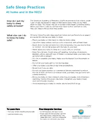 Safe Sleep Practices at Home and in the NICU
