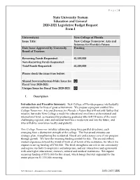 State University System Education and General 2020-2021 Legislative Budget Request Form I