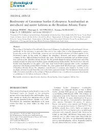 Biodiversity of Cetoniinae Beetles (Coleoptera: Scarabaeidae) in Introduced and Native Habitats in the Brazilian Atlantic Forest