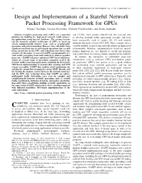 Design and Implementation of a Stateful Network Packet Processing