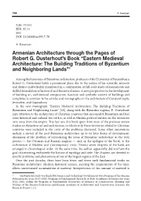 Armenian Architecture Through the Pages of Robert G. Ousterhout's Book