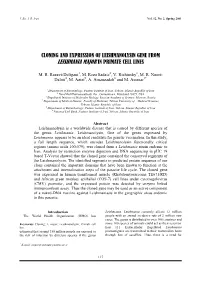 Cloning and Expression of Leishmanolysin Gene from Leishmania Major in Primate Cell Lines