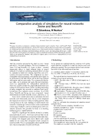 Comparative Analysis of Simulators for Neural Networks Joone and Neuroph