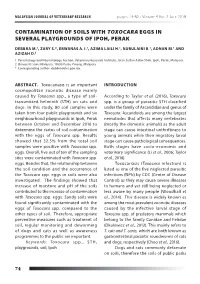 Contamination of Soils with Toxocara Eggs in Several Playgrounds of Ipoh, Perak