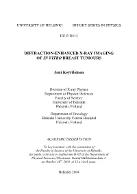 Diffraction-Enhanced X-Ray Imaging of in Vitro Breast Tumours
