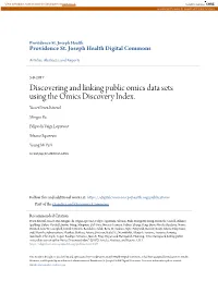 Discovering and Linking Public Omics Data Sets Using the Omics Discovery Index