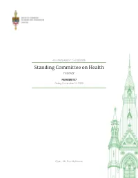Evidence of the Standing Committee on Health