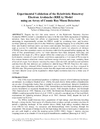 Experimental Validation of the Relativistic Runaway Electron Avalanche (RREA) Model Using an Array of Cosmic Ray Muon Detectors