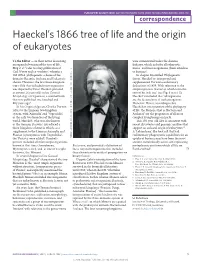 Haeckel's 1866 Tree of Life and the Origin of Eukaryotes
