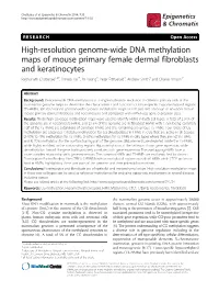 High-Resolution Genome-Wide DNA Methylation Maps of Mouse Primary