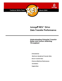 Iomega® REV™ Drive Data Transfer Performance