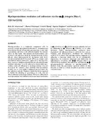 Myeloperoxidase Mediates Cell Adhesion Via the Αmβ2 Integrin (Mac-1, Cd11b/CD18)