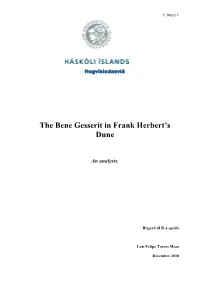 The Bene Gesserit in Frank Herbert's Dune