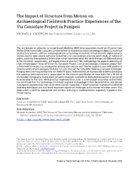The Impact of Structure from Motion on Archaeological Fieldwork Practice: Experiences of the Via Consolare Project in Pompeii