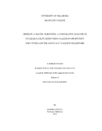 A Comparative Analysis of Nuclear Facility Siting Using Coalition Opportunity Structures and the Advocacy Coalition Framework