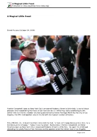 A Magical Little Feast Published on Iitaly.Org (