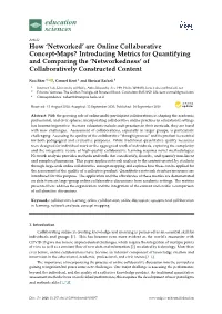 Are Online Collaborative Concept-Maps? Introducing Metrics for Quantifying and Comparing the ‘Networkedness’ of Collaboratively Constructed Content