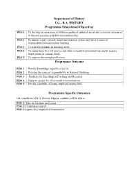 BA HISTORY Programme Educational Objectives