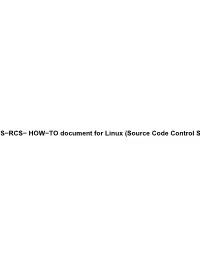 CVS-RCS- HOW-TO Document for Linux (Source Code Control System)