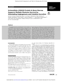 Extracellular S100A9 Protein in Bone Marrow Supports Multiple Myeloma