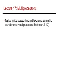 Lecture 17: Multiprocessors