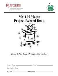 My 4-H Magic Project Record Book