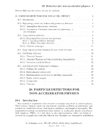 Particle Detectors for Non-Accelerator Physics