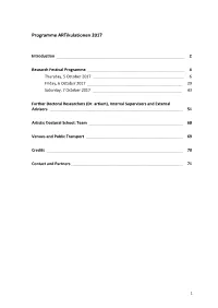 Programme Artikulationen 2017