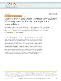 Single Cell RNA Sequencing Identifies Early Diversity of Sensory Neurons