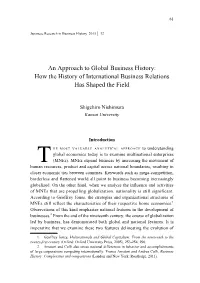 An Approach to Global Business History: How the History of International Business Relations Has Shaped the Field