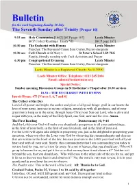 Bulletin for the Week Beginning Sunday 10 July the Seventh Sunday After Trinity [Proper 10]
