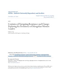 Exploring the Persistence of Mongolian Women Leaders Holly D