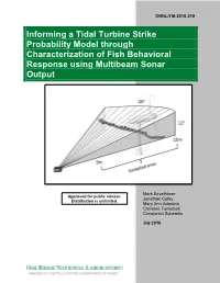 Informing a Tidal Turbine Strike Probability Model Through Characterization of Fish Behavioral Response Using Multibeam Sonar Output