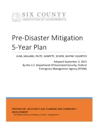 Pre-Disaster Mitigation Plan Update Is to Substantially and Permanently Reduce Vulnerability to Natural Hazards for the Communities Within the SCAOG