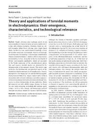 Theory and Applications of Toroidal Moments in Electrodynamics