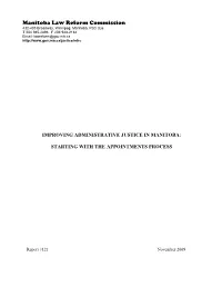 Improving Administrative Justice in Manitoba