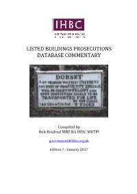 Listed Buildings Prosecutions Database Commentary