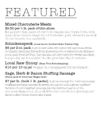 Menu for Week