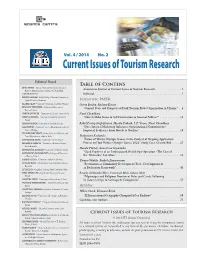 Table of Contens ÈUKA PETER – Silesian University in Opava, School of Annotation Journal of Current Issues of Tourism Research