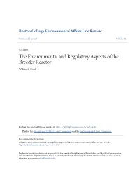 The Environmental and Regulatory Aspects of the Breeder Reactor, 2 B.C