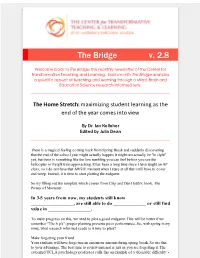 The Home Stretch: Maximizing Student Learning As the End of the Year Comes Into View