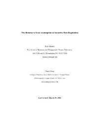 The Returns to Scale Assumption in Incentive Rate Regulation