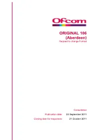 ORIGINAL 106 (Aberdeen) Request to Change Format
