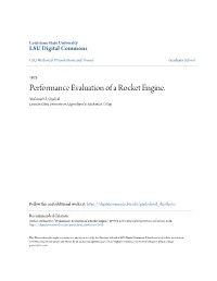 Performance Evaluation of a Rocket Engine. Mehmet O