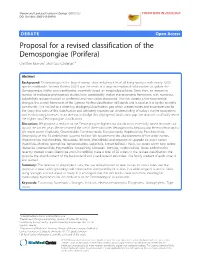 Proposal for a Revised Classification of the Demospongiae (Porifera) Christine Morrow1 and Paco Cárdenas2,3*