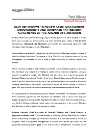Scottish Widows to Review Asset Management Arrangements and Terminate Partnership Agreements with Standard Life Aberdeen