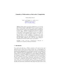 Semantics of Information As Interactive Computation