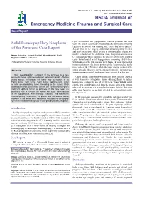 Solid Pseudopapillary Neoplasm of the Pancreas: Case Report